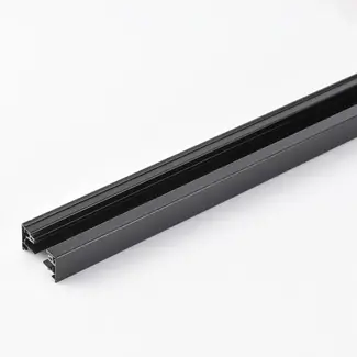 Connectable 1-phase 75 cm track without connector block, with end cap - black