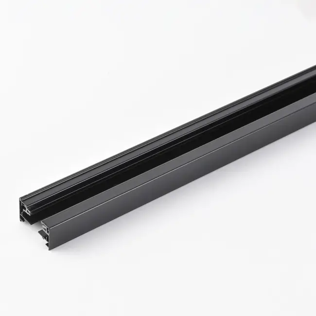 Connectable 1-phase 75 cm track without connector block, with end cap - black