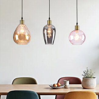 Pendant light with various colors and textured glass - Vanessa
