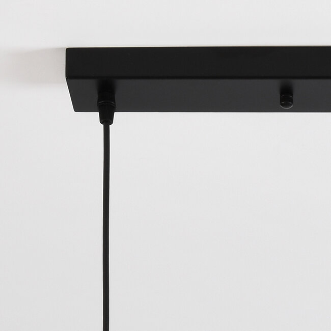 Smoked glass pendant lamp with bulge detail - Vanessa