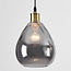 Smoked glass pendant lamp with bulge detail - Vanessa