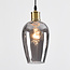 Smoked glass pendant light, textured - Vanessa