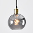 Smoked glass pendant lamp with bulge detail - Vanessa