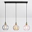 3-light pendant light Lotte with three coloured glass globes