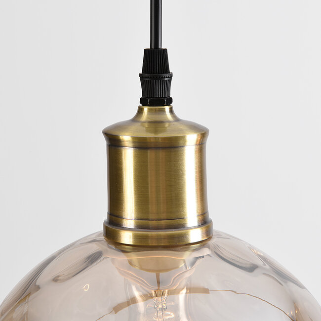 Pendant light with various coloured glass, 3-bulb - Lotte