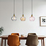 Pendant light with various coloured glass, 3-bulb - Lotte