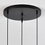 3-light pendant light Verona - black with uniform smoked glass