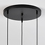 Black pendant lamp made of smooth smoked glass, 3-light - Verona