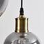 3-light pendant light Verona - black with uniform smoked glass