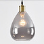 Black pendant lamp made of smooth smoked glass, 3-light - Verona