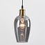 3-light pendant light Verona - black with uniform smoked glass