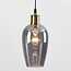 Black pendant lamp made of smooth smoked glass, 3-light - Verona