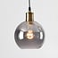 3-light pendant light Verona - black with uniform smoked glass
