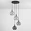 4-light pendant light Livia with glass globes
