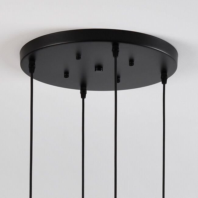 4-light pendant light Livia with glass globes