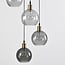 4-light pendant light Livia with glass globes