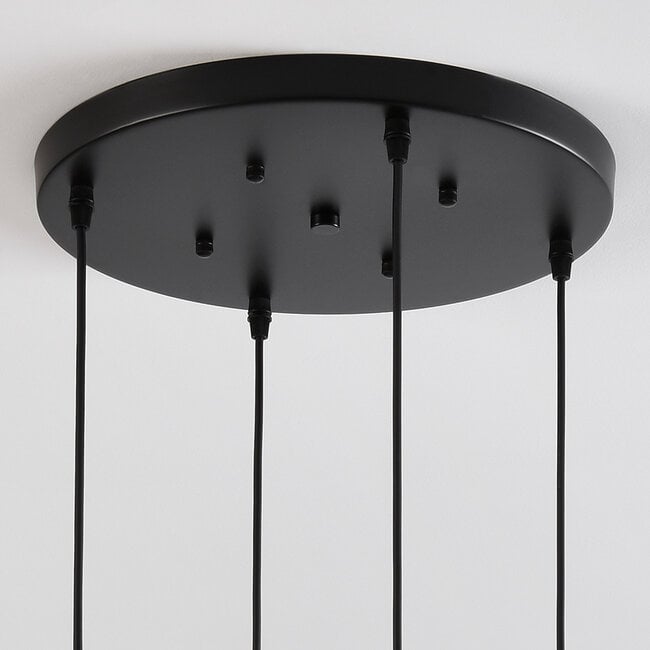 4-light pendant light Livia - amber and cognac glass