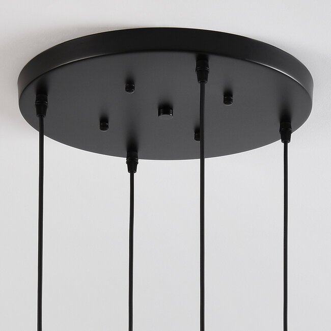 Livia 4-light pendant lamp - amber and cognac glass