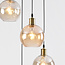 Livia 4-light pendant lamp - amber and cognac glass