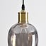 3-light pendant light Verona with curved glass - amber, light pink and light grey