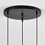 3-light pendant light Verona with curved glass - amber, light pink and light grey