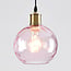3-light pendant light Verona with curved glass - amber, light pink and light grey