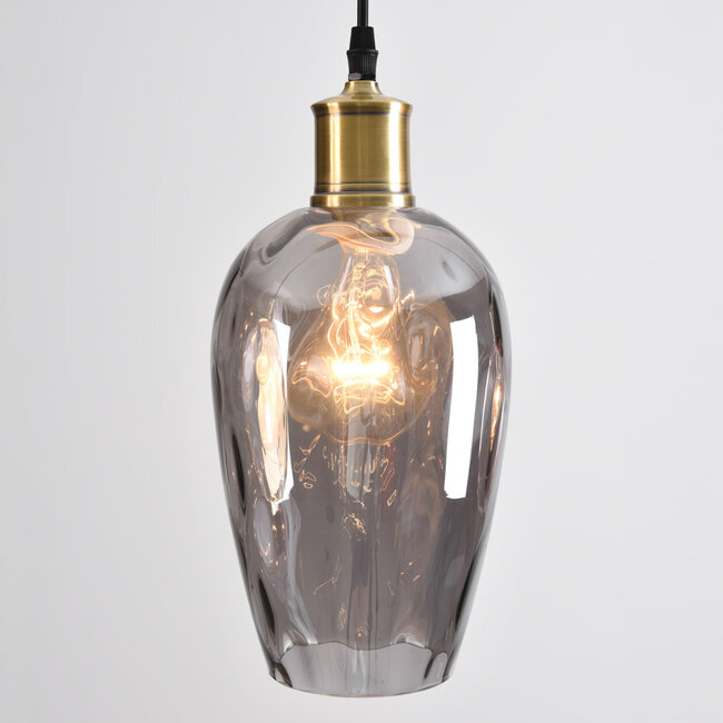 Pendant lamp with different coloured glass and bulging detail - Verona
