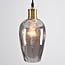 3-light pendant light Verona with curved glass - amber, light pink and light grey