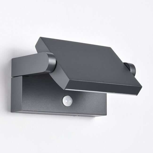Adjustable outdoor wall light Berlin with sensor anthracite integrated LED