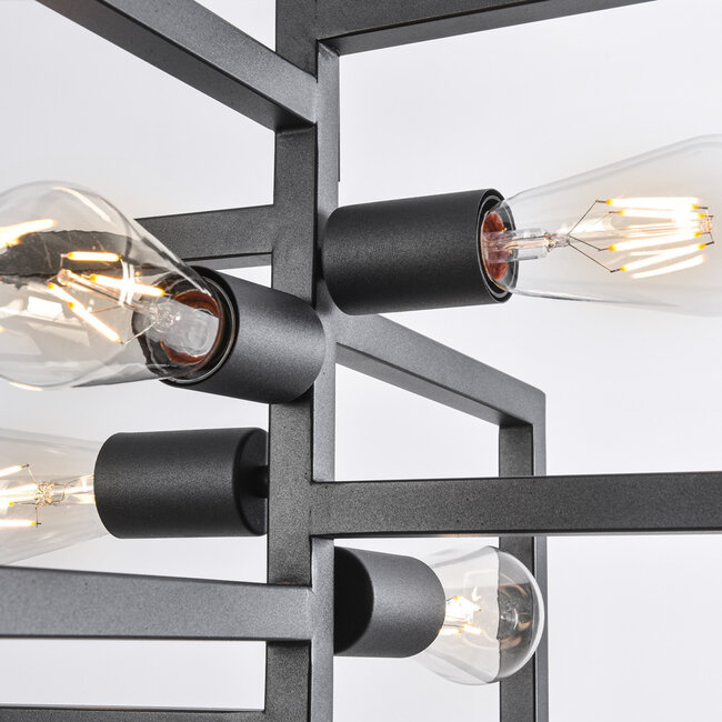 Industrial hanging lamp in the shape of a metal construction with 4 lamps - Madrid