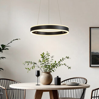 Black pendant light with dimmable LEDs - Cercle