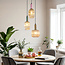 3-light pendant lamp with ribbed glass - Amelia