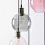 Pendant light with coloured glass, 7-bulb - Liya