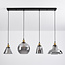 Industrial hanging lamp with smoked glass, 4-bulb - Kendall