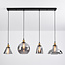 Industrial hanging lamp with smoked glass, 4-bulb - Kendall