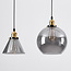 Industrial hanging lamp with smoked glass, 4-bulb - Kendall