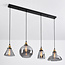 Industrial hanging lamp with smoked glass, 4-bulb - Kendall