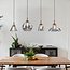 Industrial hanging lamp with smoked glass, 4-bulb - Kendall