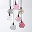Pendant light with coloured glass, 7-bulb - Liya