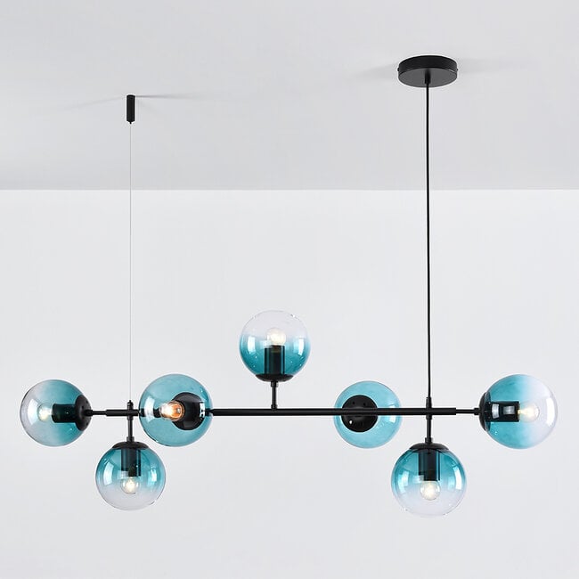 7-light designer pendant light Hepta with various colour options