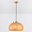 Bohemian pendant light Thane in bamboo - natural and gold