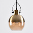 pendant light Laure - amber glass Art Deco globe