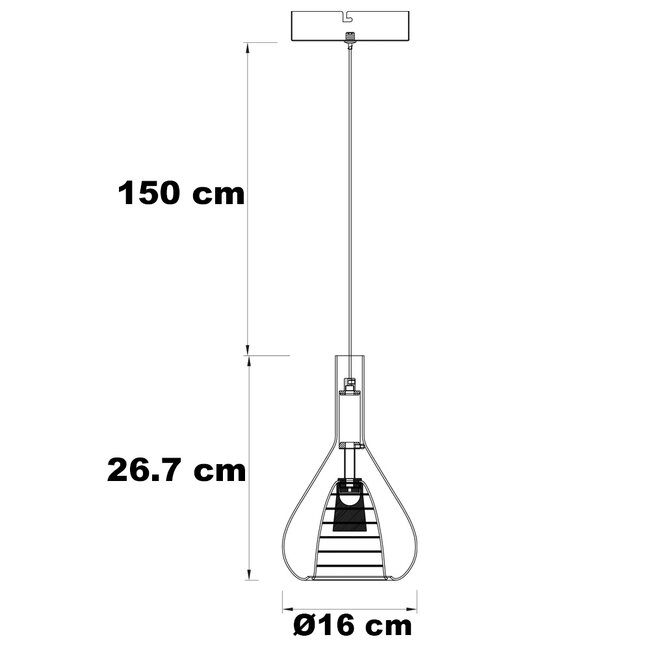 3-step dimmable pendant lamp in smoked glass - Lieve