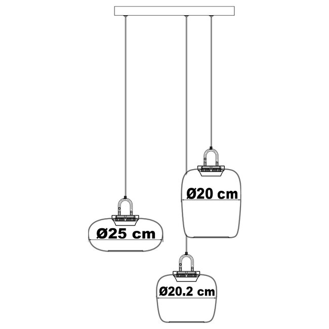 Art Deco hanging lamp with various shapes and colors of glass - Ceylin