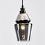 3-light pendant light Sofie in smoked glass - black