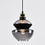 3-light pendant light Sofie in smoked glass - black