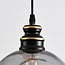 3-light pendant light Sofie in smoked glass - black