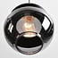 3-light pendant light Sofie in smoked glass - black