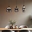 3-light pendant light Sofie in smoked glass - black