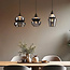 Pendant lamp with smoked glass, 3-light - Sofie